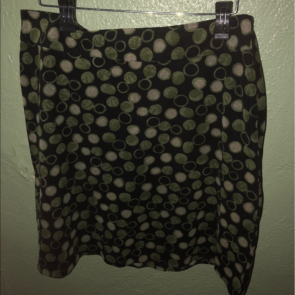 Green corduroy skirt.